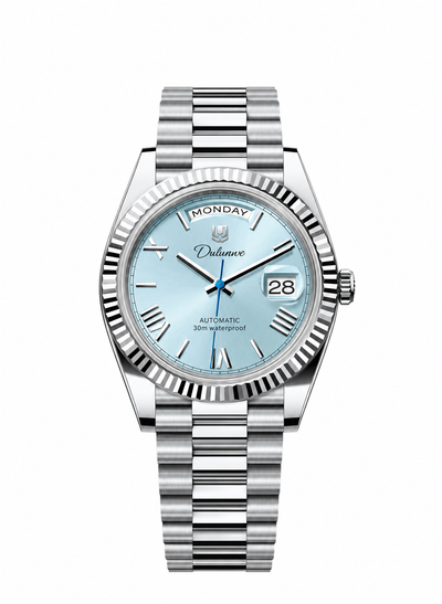 Silver-tone - Ice Blue Dial - Roman Numerals