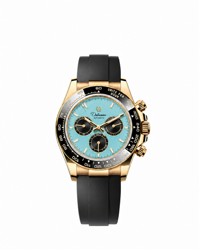 Rubber / Gold-tone - Turquoise Dial - Black Subdials