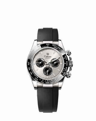DAYTONA FLEX — Rubber / Silver-tone - Silver-tone Dial - Black Subdials